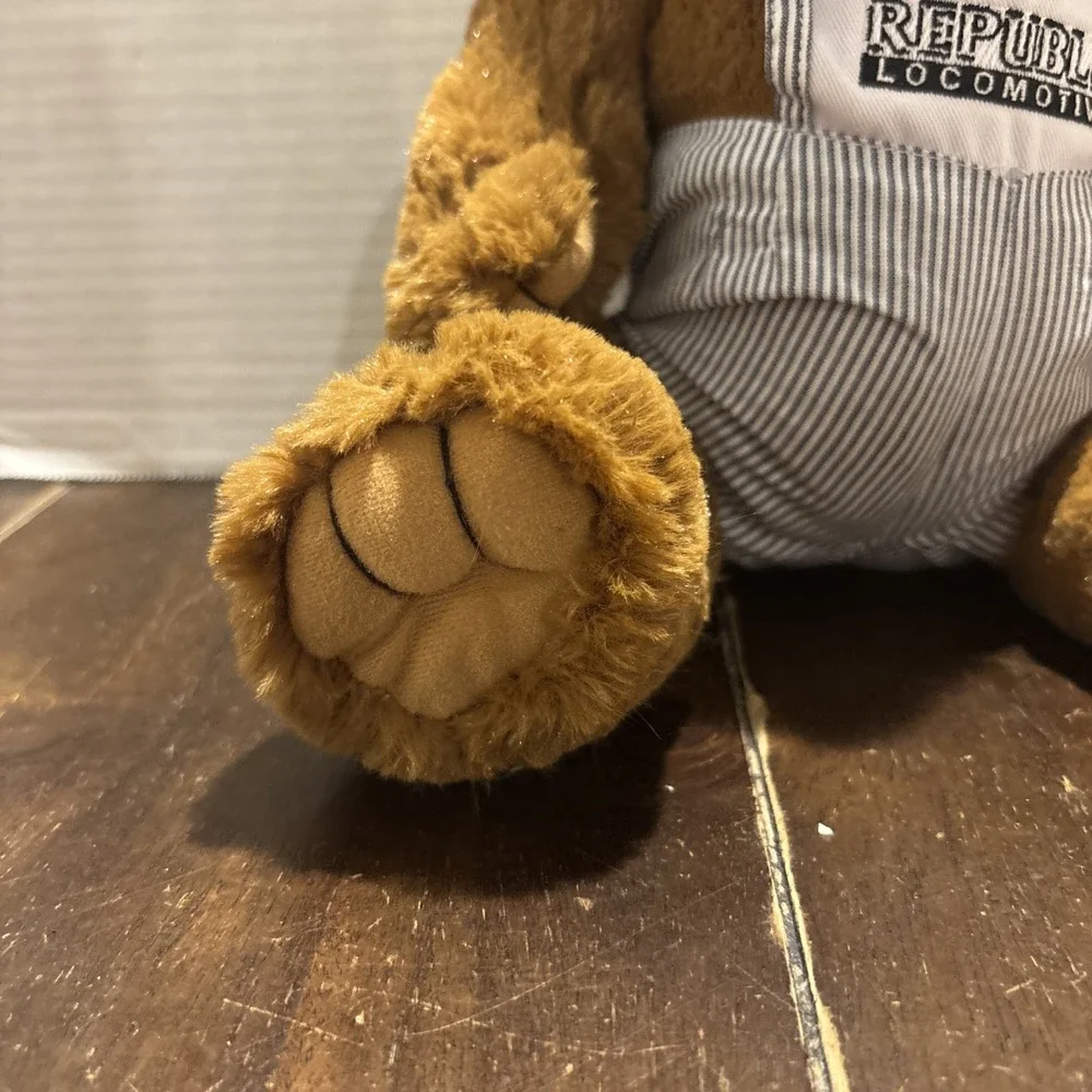 Republic Locomotives Teddy Bear‎ Plush Vintage Steven Smith Overalls Super Soft